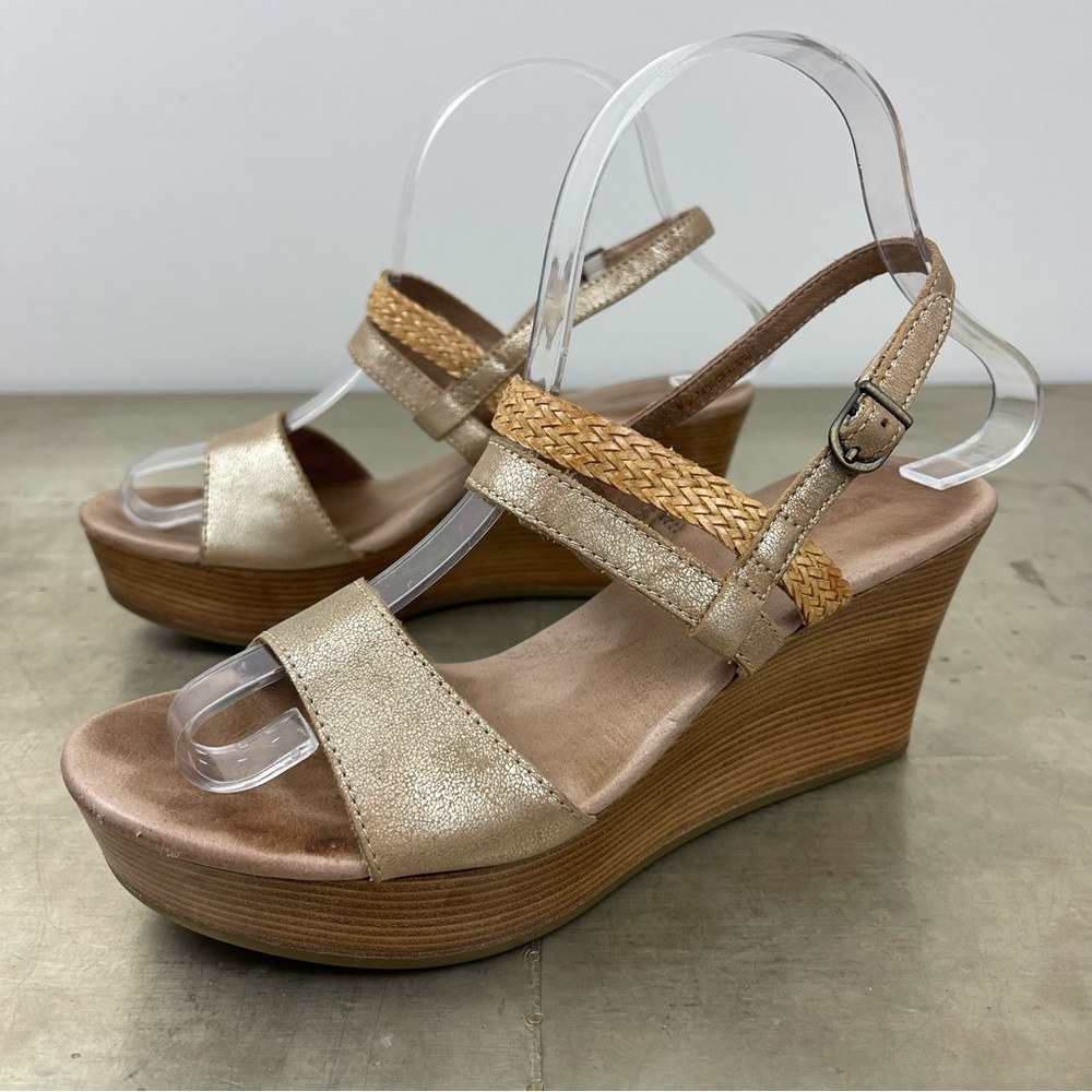 UGG Lira Mar Suede Snake Embossed Wedge Sandals
